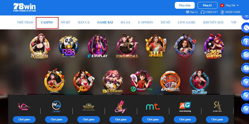 Chuyên mục casino có sự góp mặt của nhiều đơn vị phát hàng có tiếng